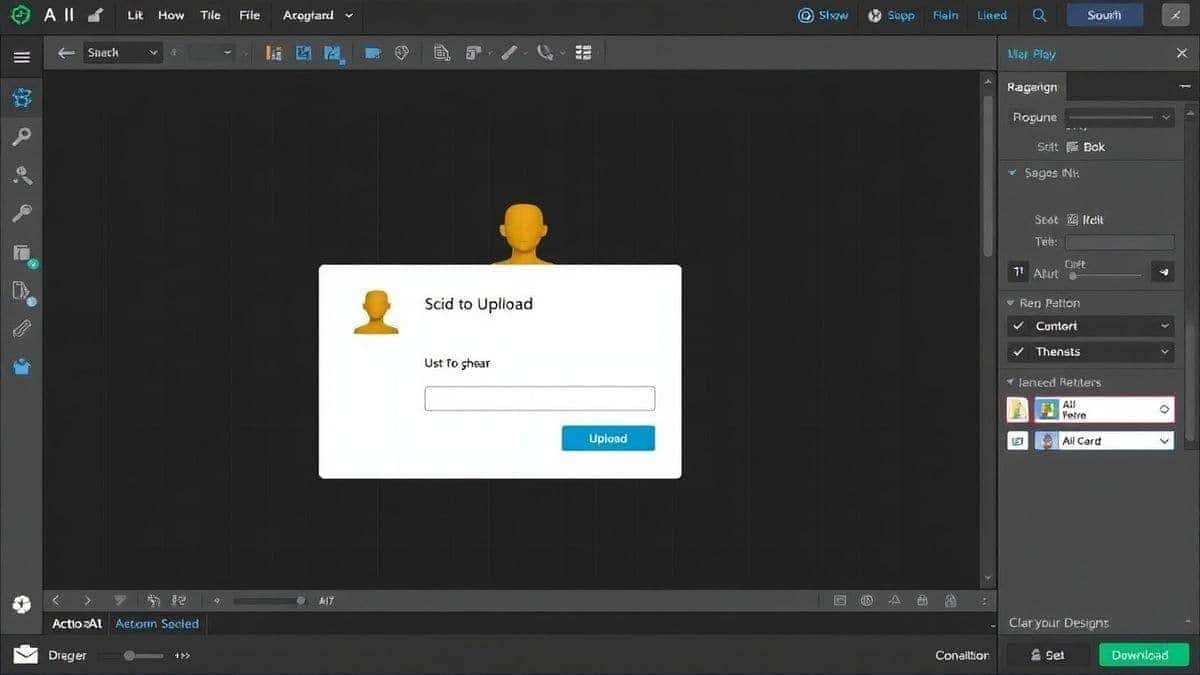 step by step ai action figure creation showing upload prompt generation and download stages clean interface design