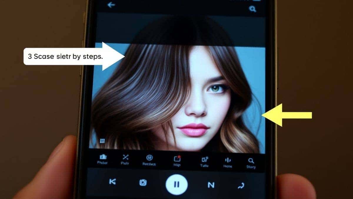 close up view of uploading photo to AI hair filter tool on smartphone screen step by step guide close up view of uploading photo to AI hair filter tool on smartphone screen step by step guide