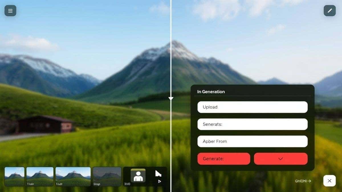 step by step ai image editing workflow prompt input generation interface modern ui showing before and after pixar style transformation