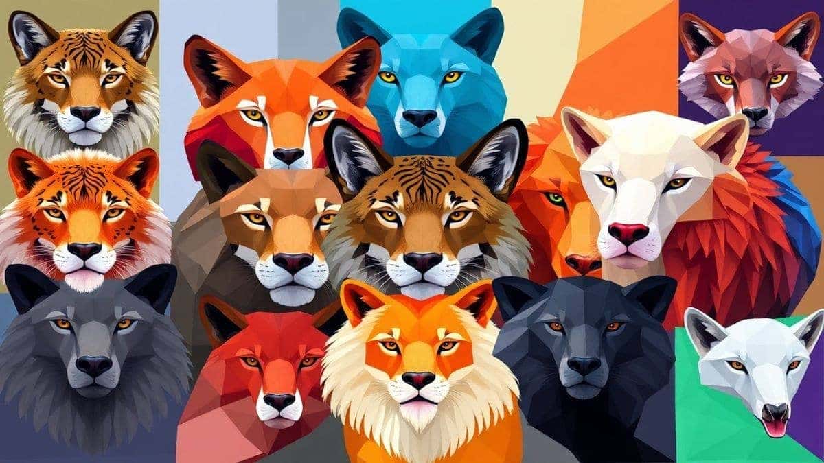 stunning examples of ai generated low poly art featuring geometric animals and 3d character designs vibrant colors clean digital art style 8k
