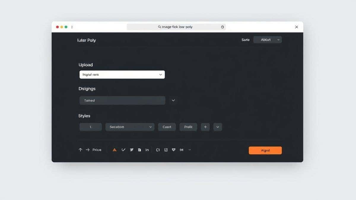 clean user interface of the ai low poly tool on imagefk showing upload area and style selection options modern web design clean user interface of the ai low poly tool on imagefk showing upload area and style selection options modern web design