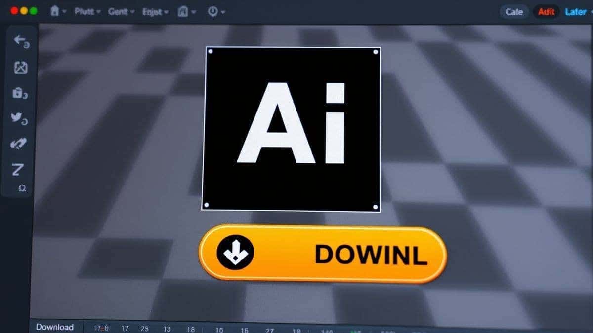 close up of an ai photo editor download screen showing a finished transparent logo on a checkerboard background with a prominent download button close up of an ai photo editor download screen showing a finished transparent logo on a checkerboard background with a prominent download button