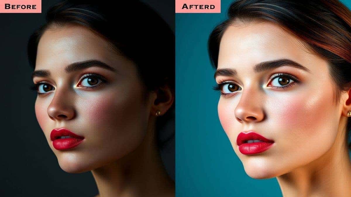 split screen comparison before and after using ai emoji remover tool skin texture restored naturally high detail professional retouching split screen comparison before and after using ai emoji remover tool skin texture restored naturally high detail professional retouching