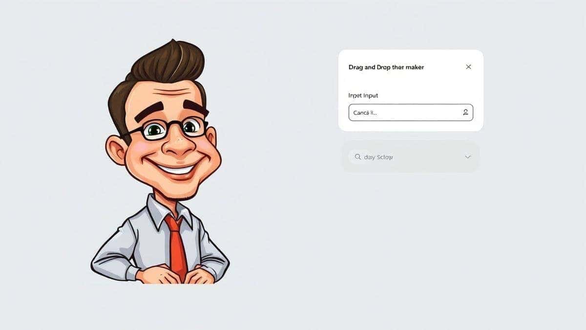 simple clean upload interface for ai caricature maker with drag and drop area and prompt input box simple clean upload interface for ai caricature maker with drag and drop area and prompt input box