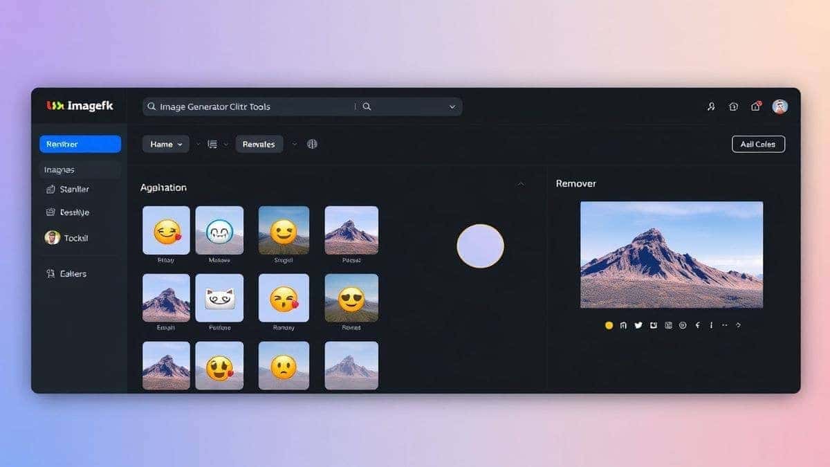 dashboard view of imagefk platform showing multiple ai tools including image generator editor and emoji remover clean interface 4k dashboard view of imagefk platform showing multiple ai tools including image generator editor and emoji remover clean interface 4k