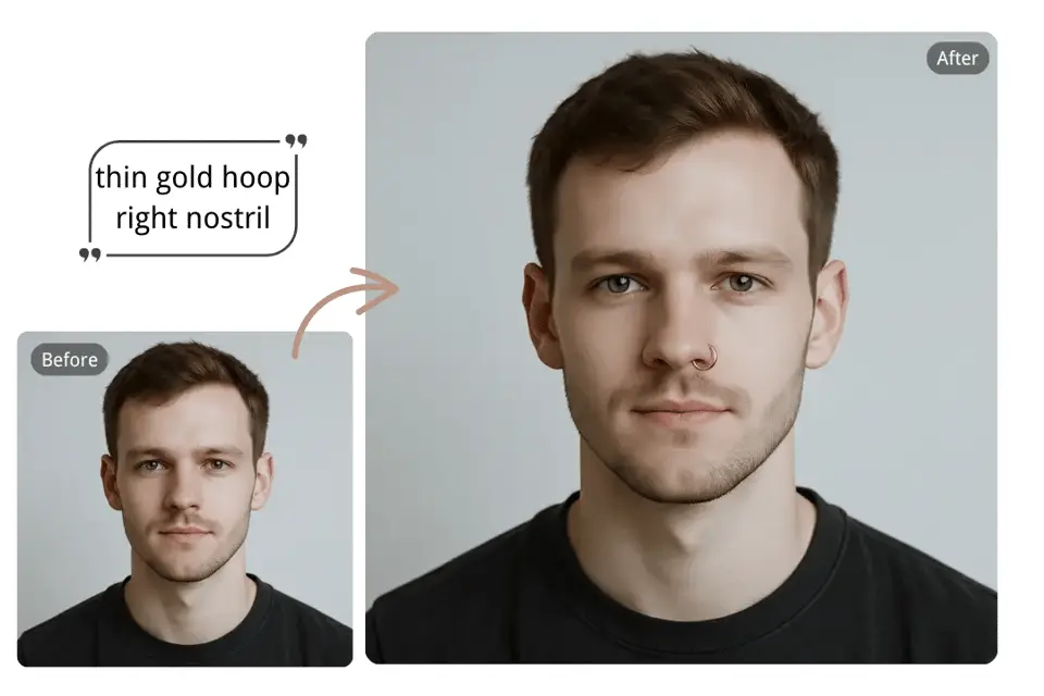 Nose Piercing Filter result image